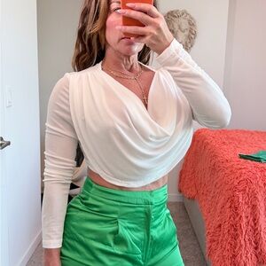 SHEIN White Drape Blouse